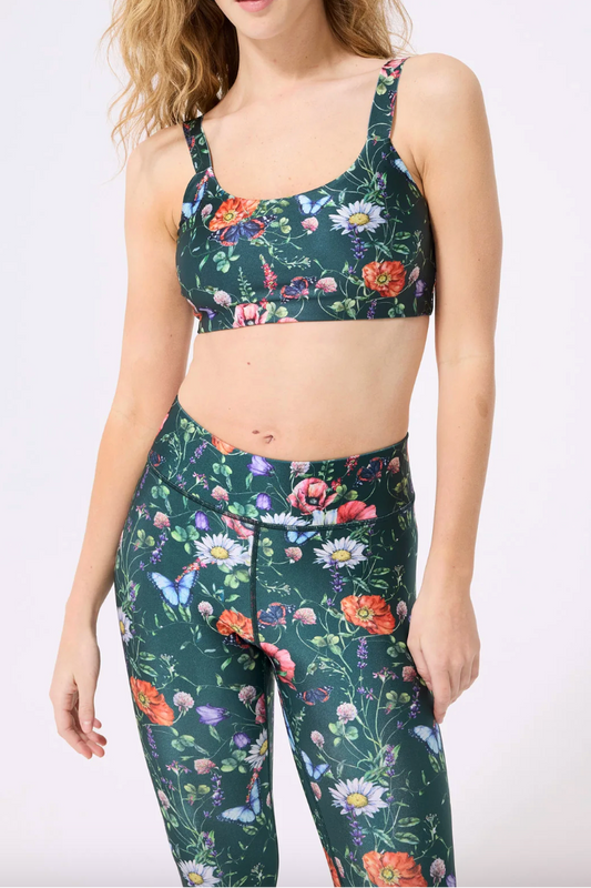 Hi-Shine Scoop Neck Bra in Butterfly Floral