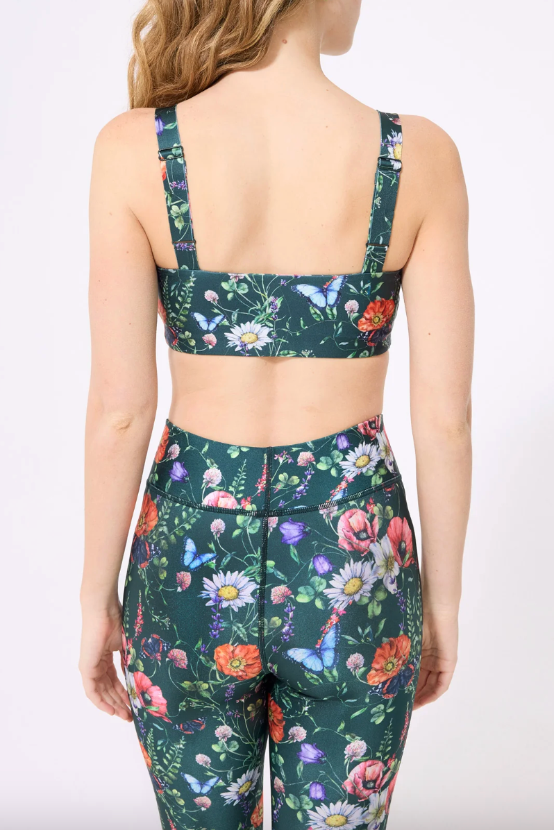 Hi-Shine Scoop Neck Bra in Butterfly Floral