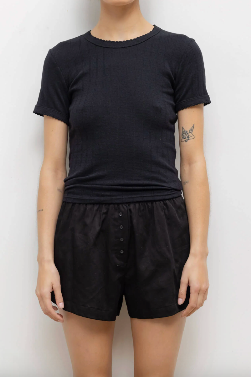 Pointelle Slim Fit Tee