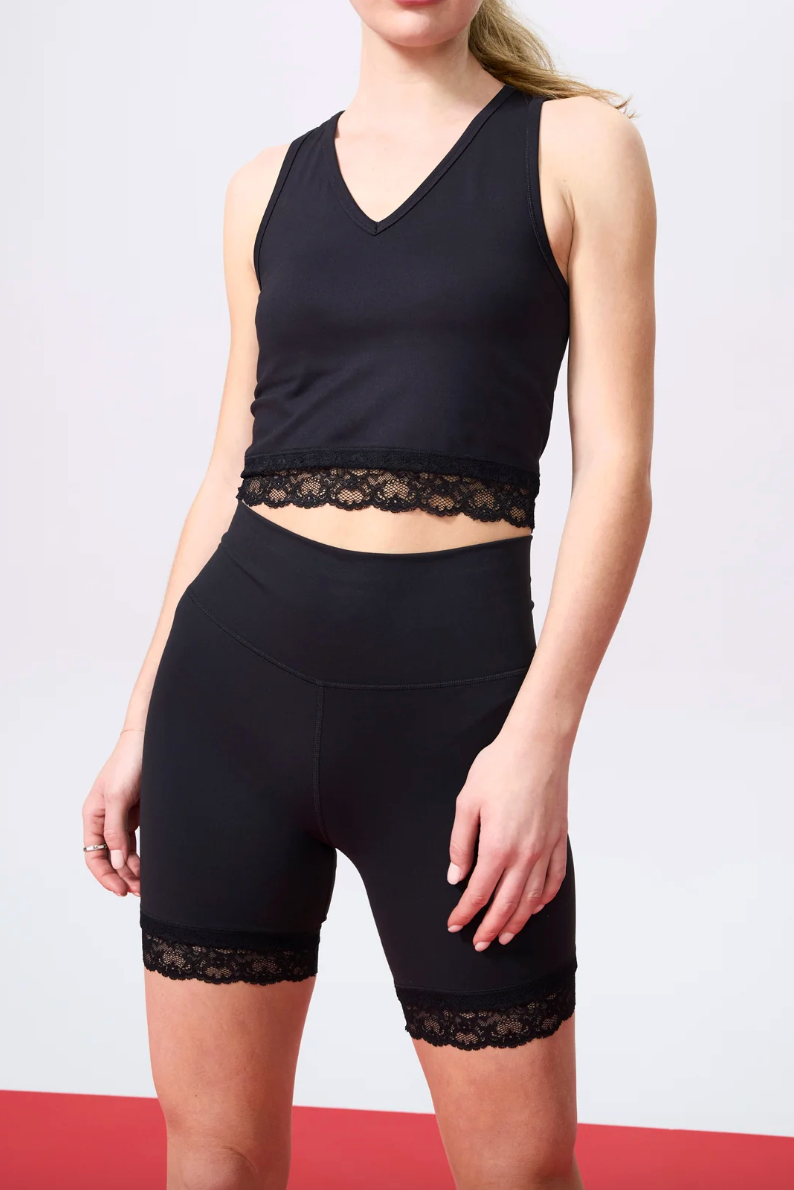 TLC Lace Trim Crop Top