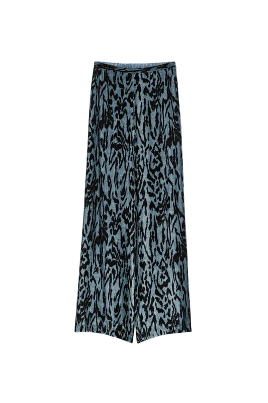 Moiree Print Velvet Pants