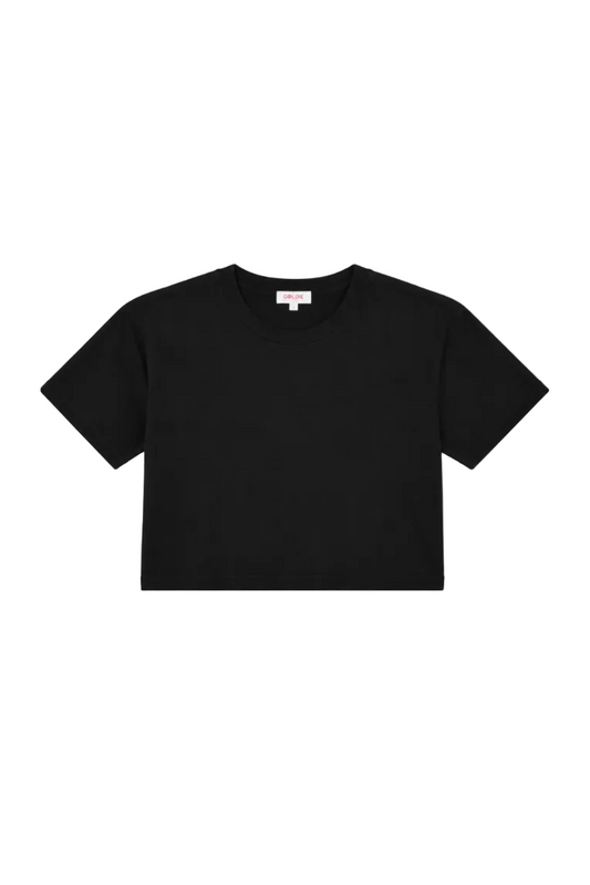 Organic Crop Girlfriend Tee in Black