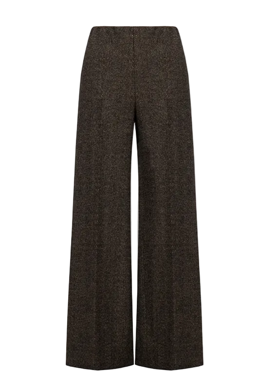 Women Flared Donegal Herringbone in Brown
