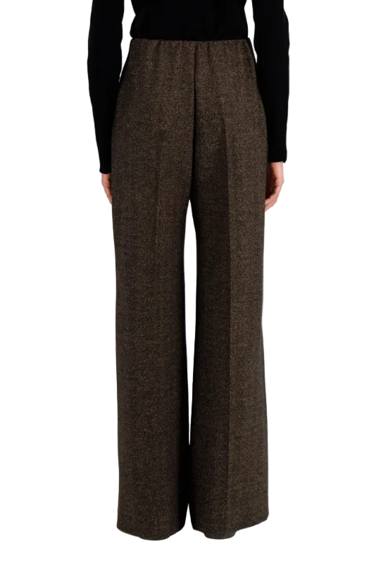 Women Flared Donegal Herringbone in Brown
