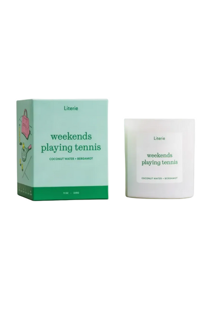 Weekends Playing Tennis Candle