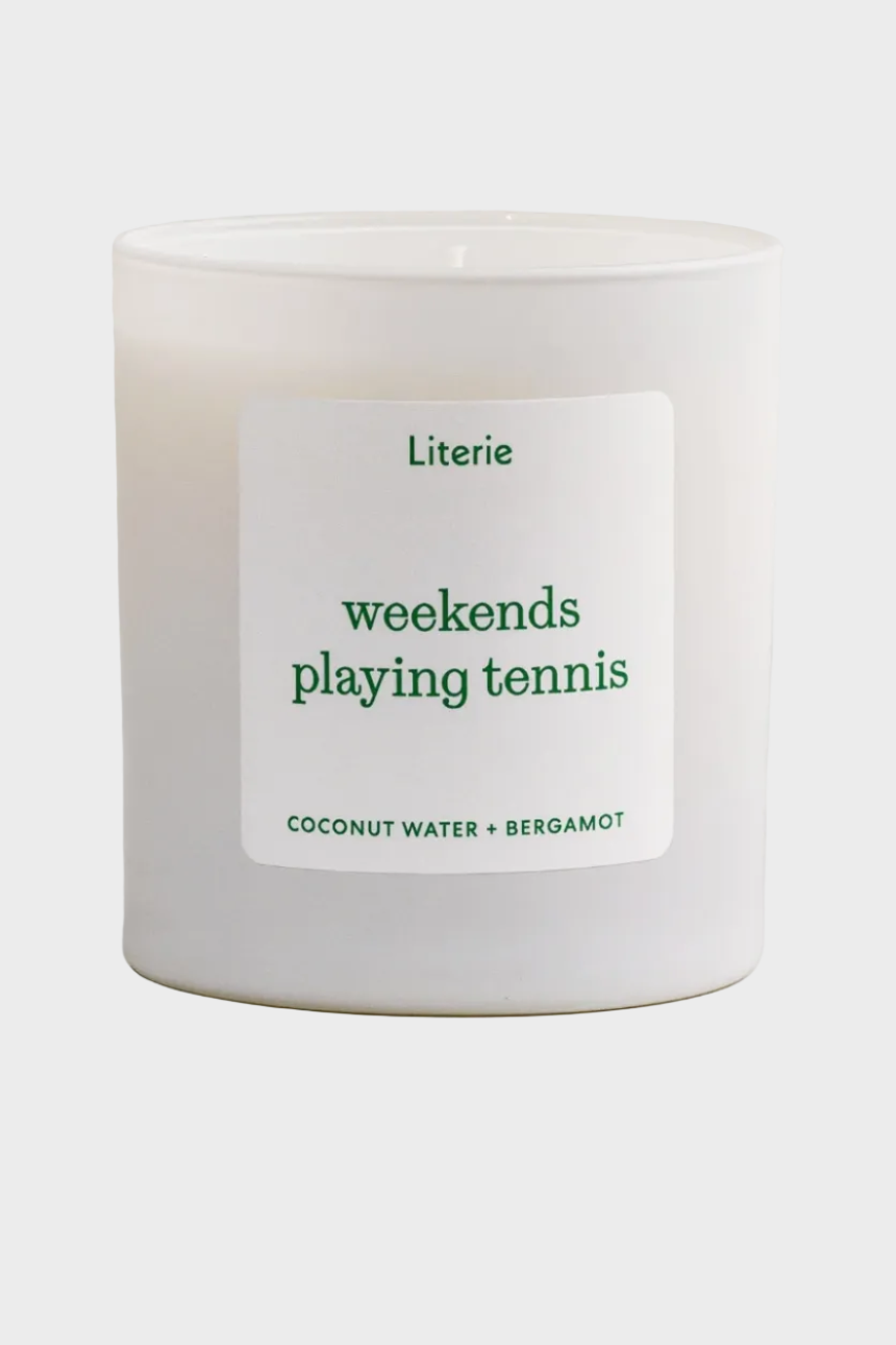 Weekends Playing Tennis Candle