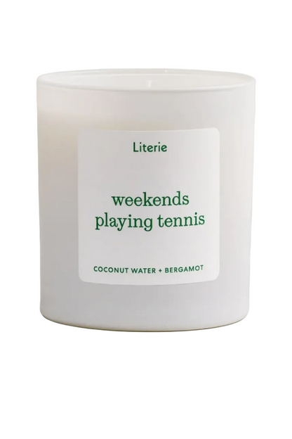 Weekends Playing Tennis Candle