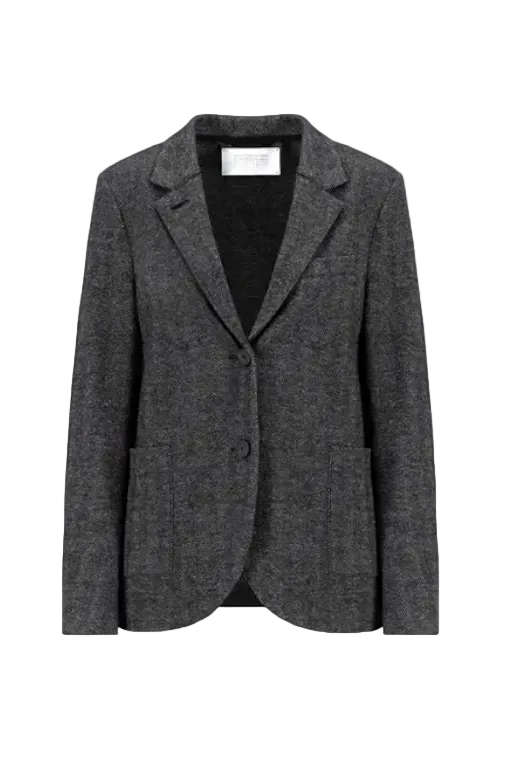 Women Stand Up Collar Moleskin in Salt & Pepper