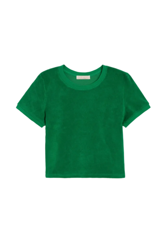 Capri Terry Crew Neck Tee in Clover