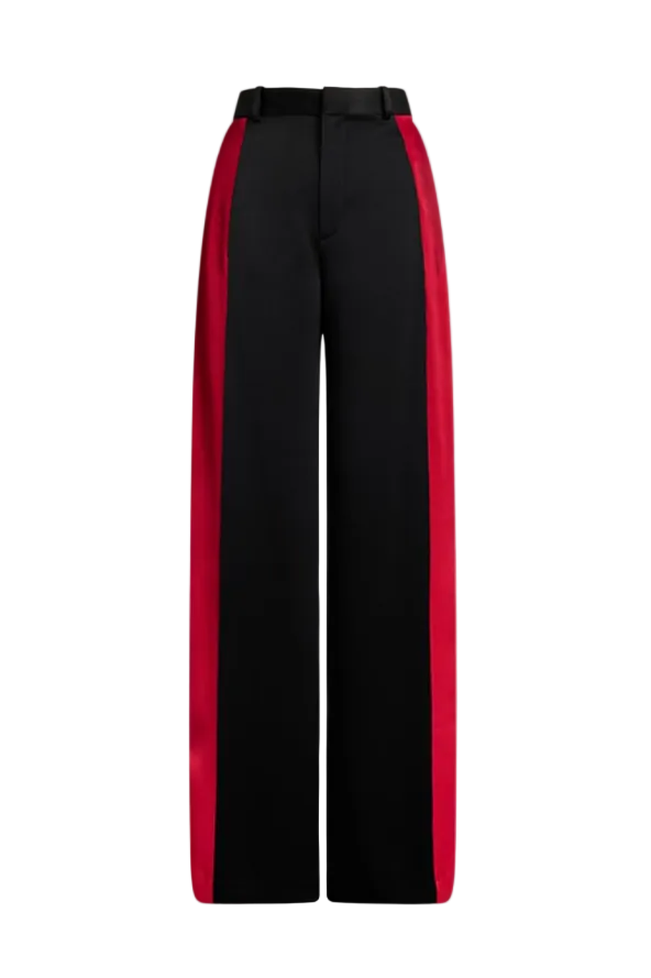 Crepe Wide-Leg Tuxedo Pant