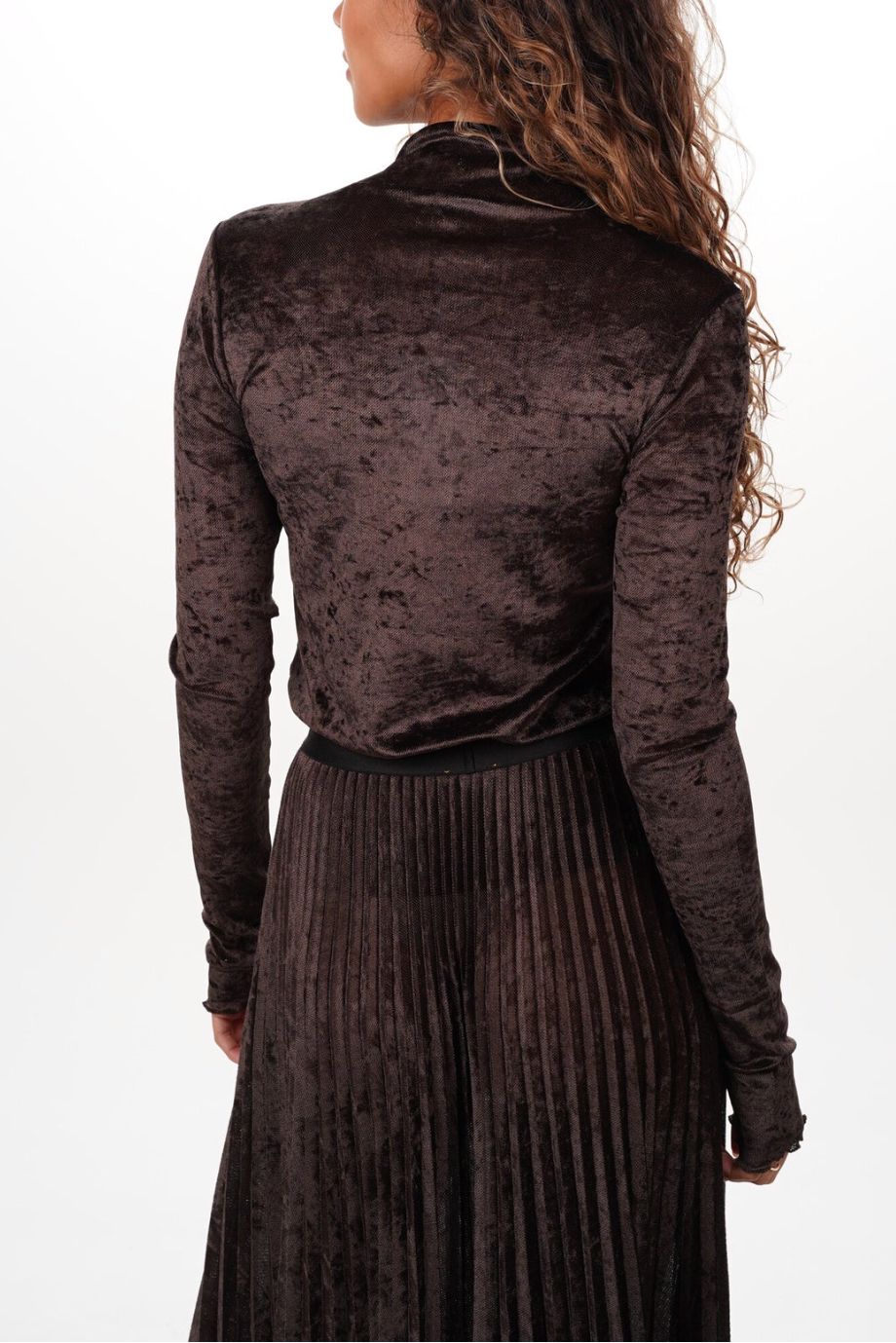 Flocked Stretch Tulle T-Shirt in Fondant