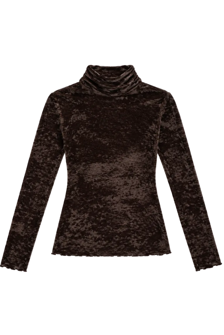 Flocked Stretch Tulle T-Shirt in Fondant