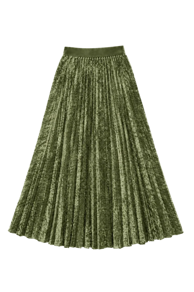 Soleil Plisse' Flocked Stretch Tulle in Leaf