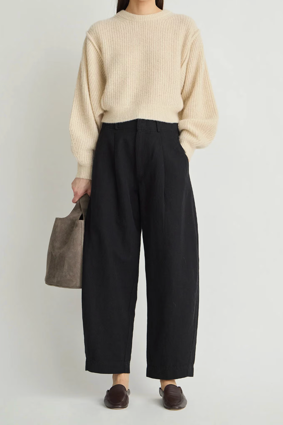 Bari Crop Trouser in Black