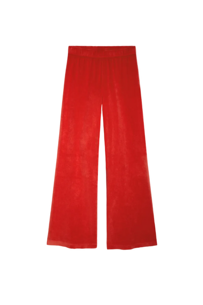 Zephyra Terry Flare Pants in Cherry