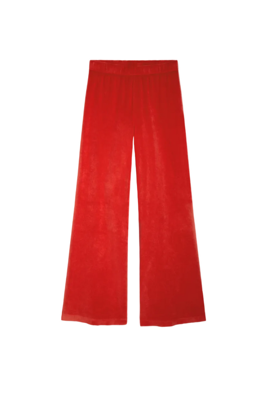 Zephyra Terry Flare Pants in Cherry