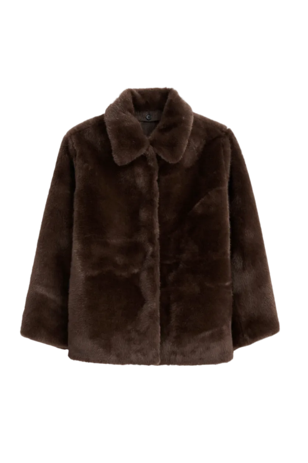 Duane St Jacket In Faux Fur Dark Brown
