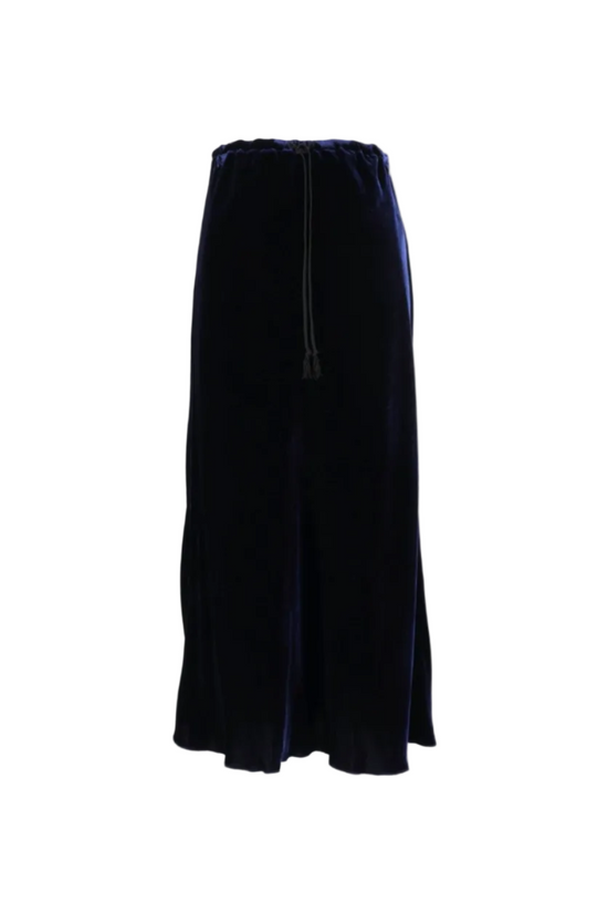 Viscose and Silk Velvet Midi Skirt