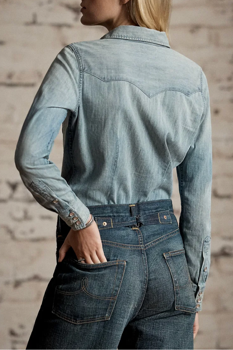 RRL Indigo Denim Western Shirt