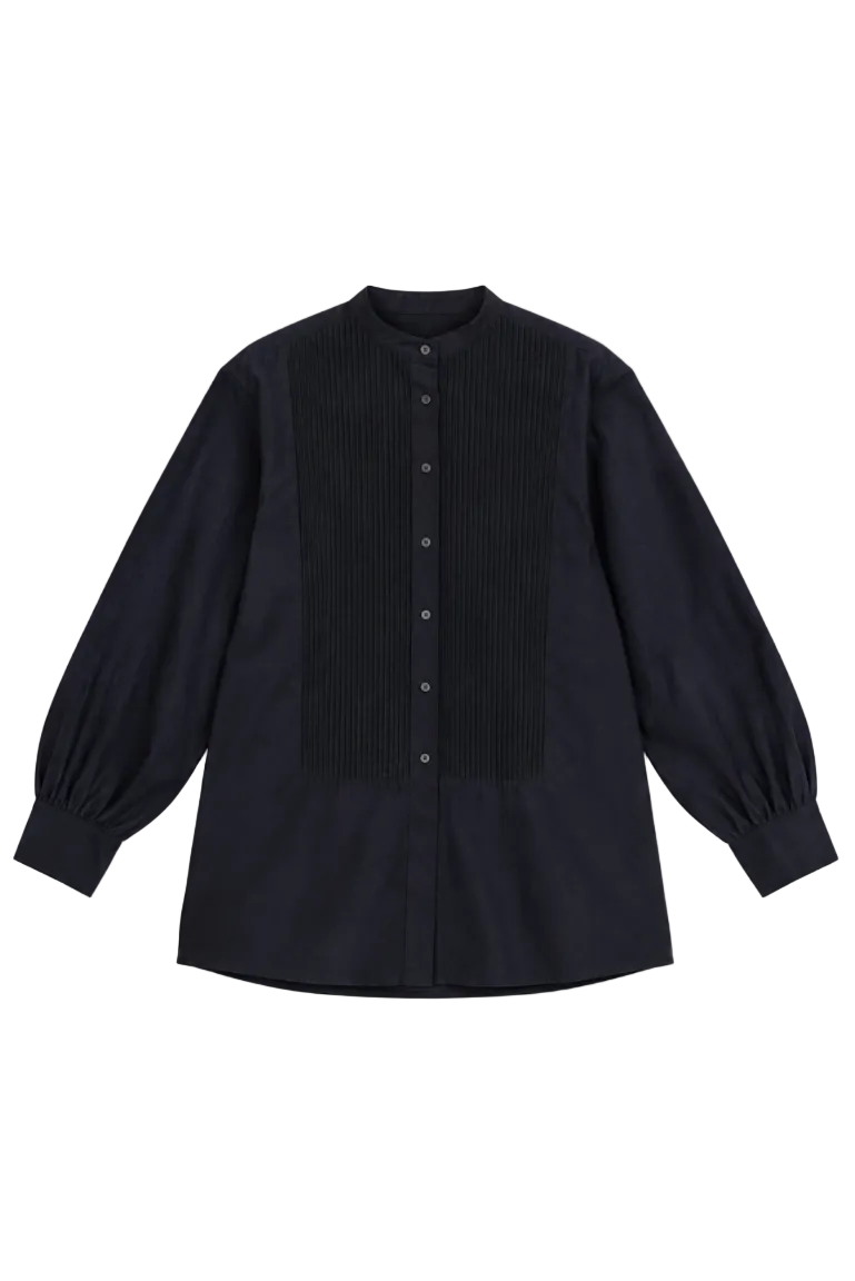 Organdy Woven Long Sleeve Collard Shirt