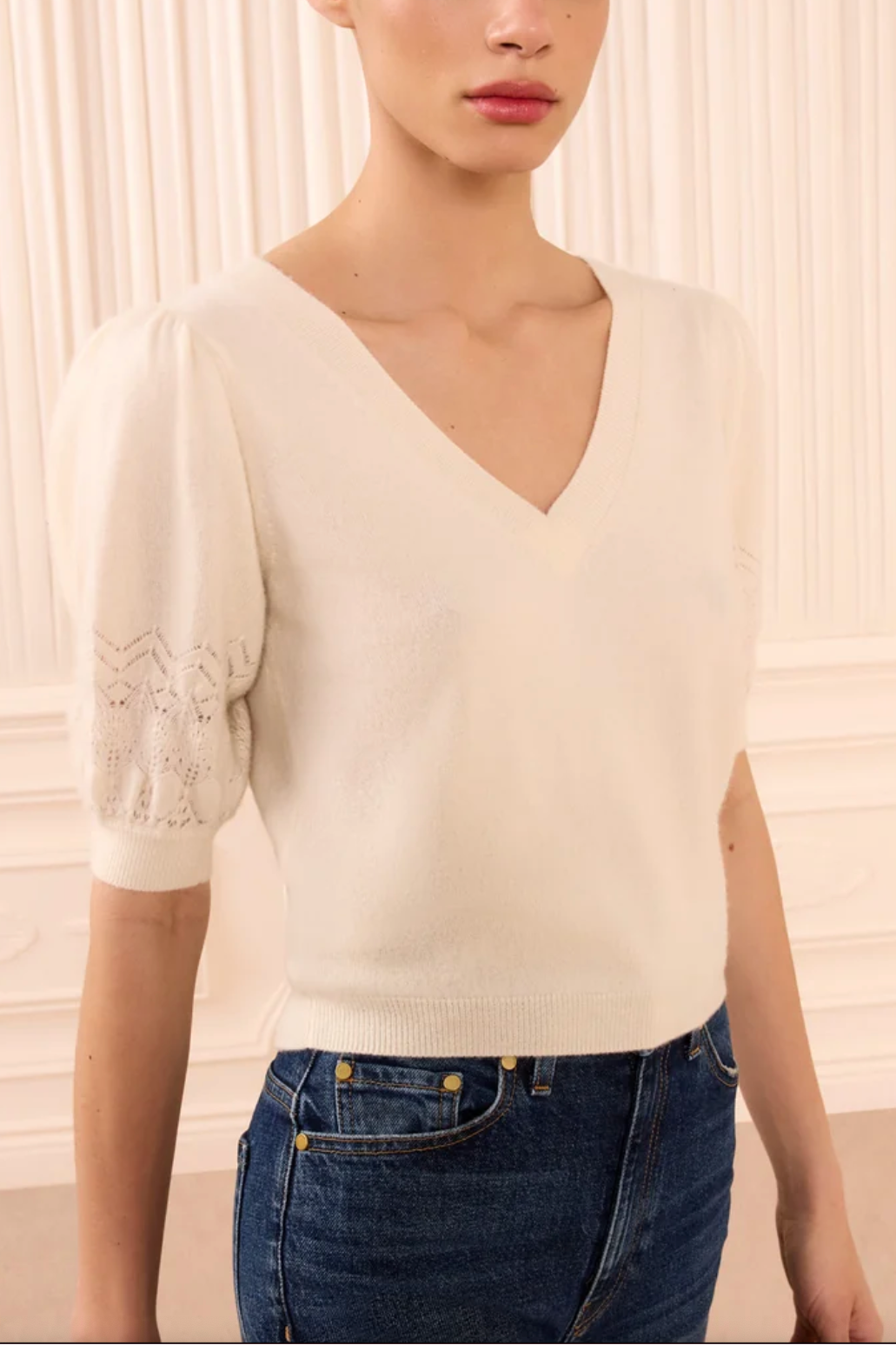 Reina Puff Cashmere Top