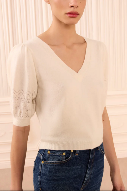 Reina Puff Cashmere Top