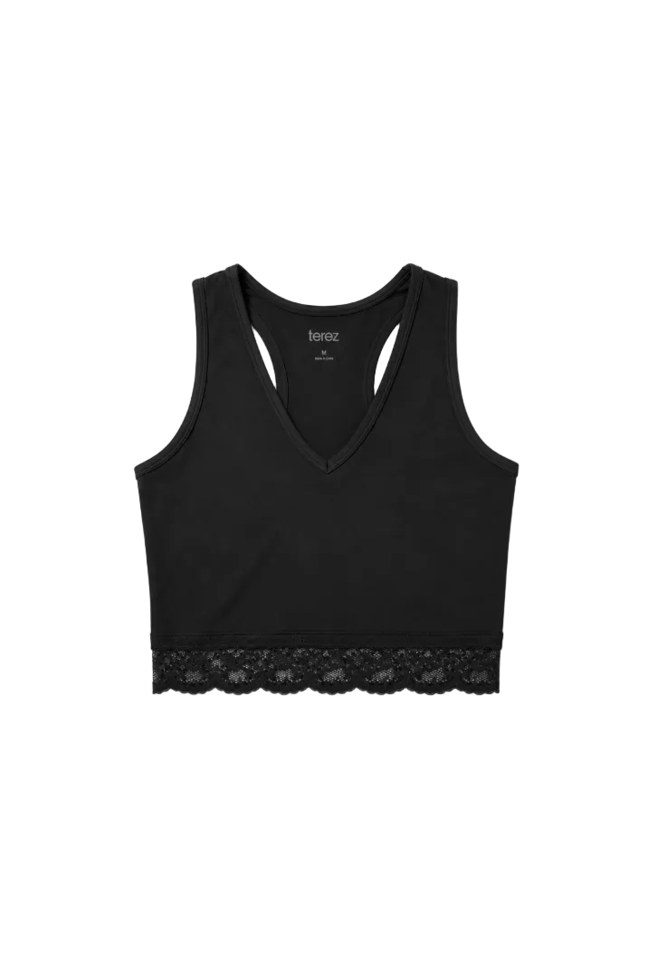TLC Lace Trim Crop Top