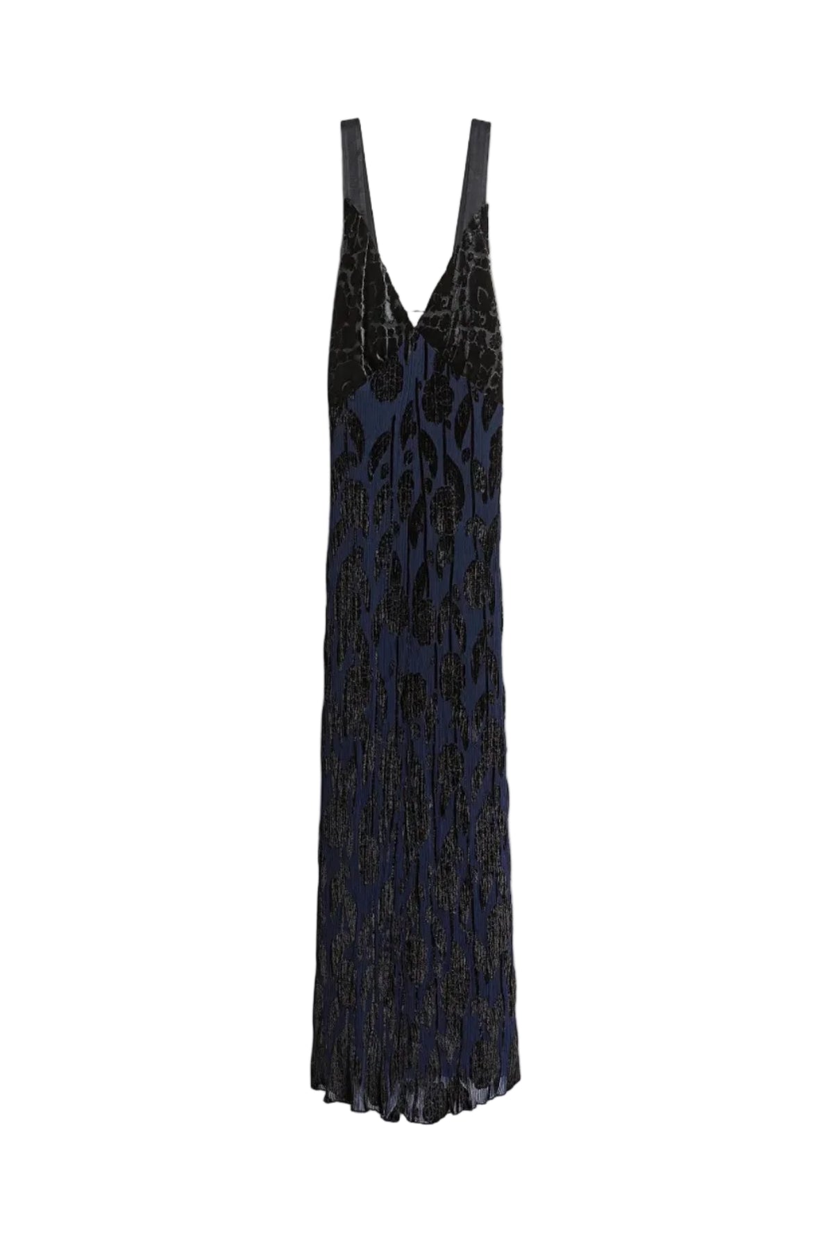 “Roses” Crepe Velvet Slip Dress