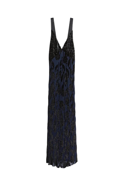 “Roses” Crepe Velvet Slip Dress