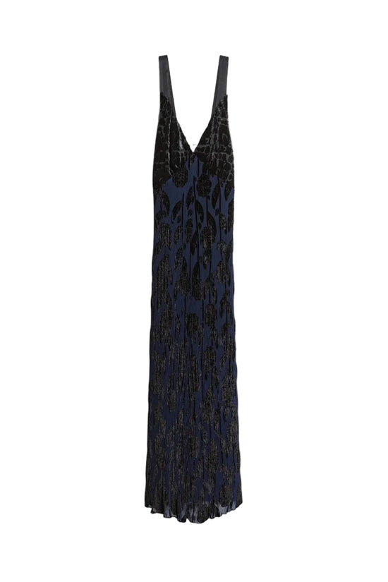 “Roses” Crepe Velvet Slip Dress