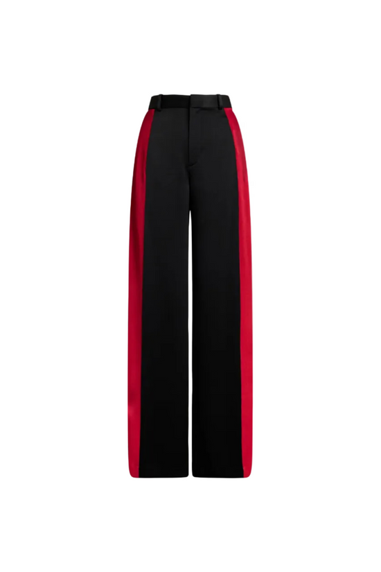Crepe Wide-Leg Tuxedo Pant