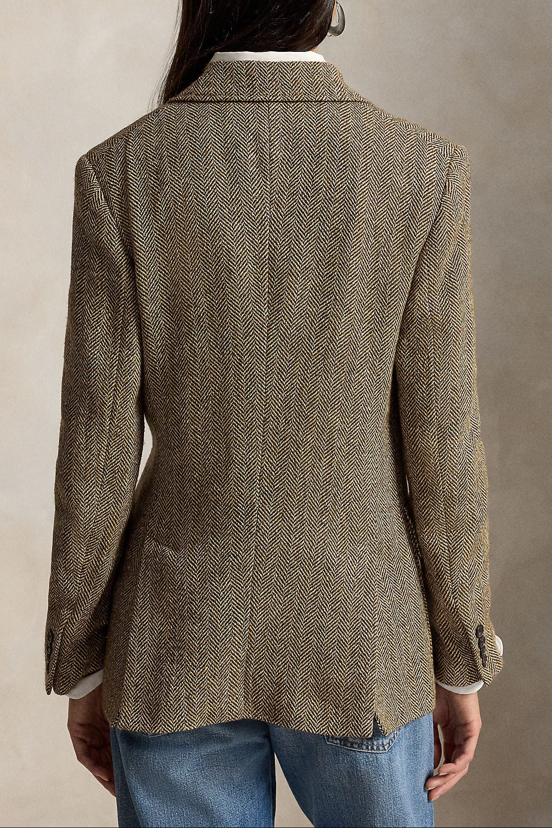 Single-Breasted Herringbone Blazer