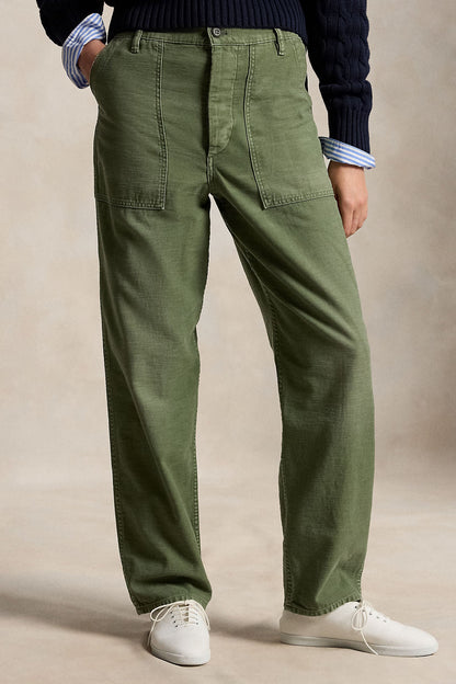 Cotton Sateen Straight Pant