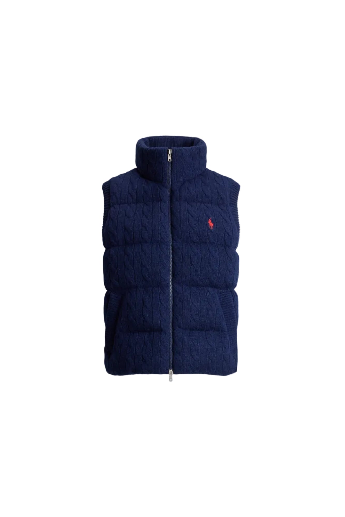Cable-Knit Wool-Cashmere Quilted Vest